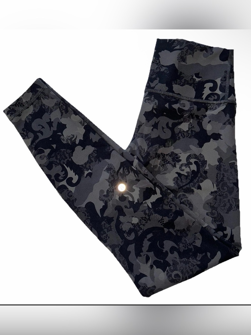NWT•LULULEMON•SIZE 10•WUNDER TRAIN HIGH RISE 28”L PANT•HIDDEN HERITAGE LACE BLK